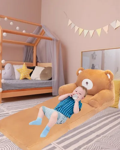 Miniatura 6 de Brown Dog - Silla para niños pequeños, sofá abatible 2 en 1 y mini sofá para niñas y niños, de 1 a 4 años