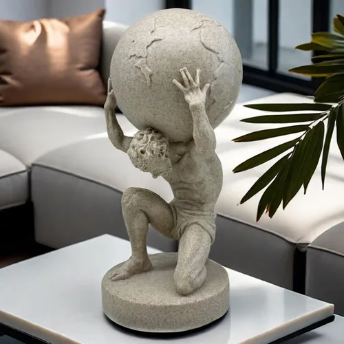 Miniatura 4 de FUNSXBUG Estatua de Dios griego grande de 11 pulgadas, escultura coleccionable de Atlas Holding World, decoración del hogar, sala de estar