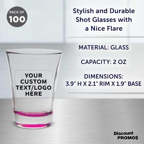 Miniatura 4 de Vasos de chupito personalizados de 2 onzas, juego de 100 unidades, paquete personalizado a granel, ideal para bodas, fiestas, cumpleaños, regalos