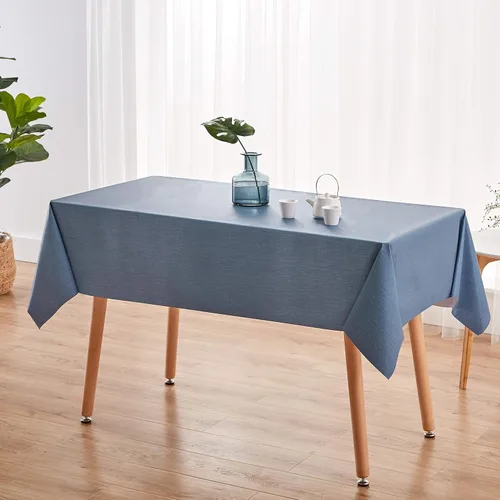 Miniatura 2 de NLMUVW Mantel rectangular de vinilo 100% resistente al agua, a prueba de aceite y de derrames, mantel de PVC, fácil de limpiar, para cocina, Azul