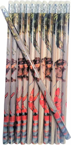 Lote de 12 lápices de madera con temática de dinosaurios #2 (los diseños y colores pueden variar)
