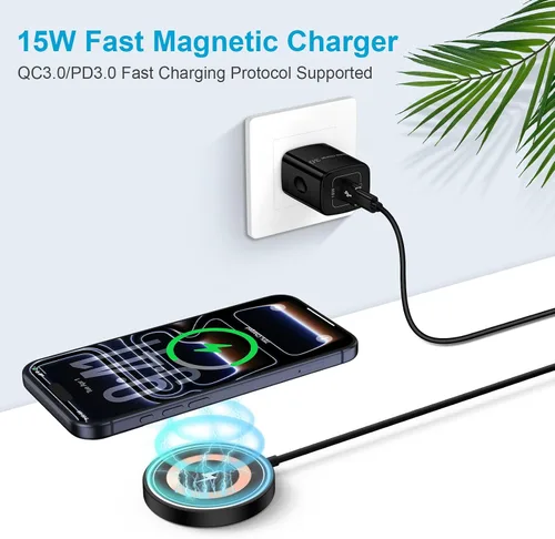 Miniatura 2 de Cargador inalámbrico magnético, almohadilla de carga inalámbrica rápida de 15 W, cargador Magsafe para Samsung Galaxy S26/S25/S24 Ultra Z Flip7
