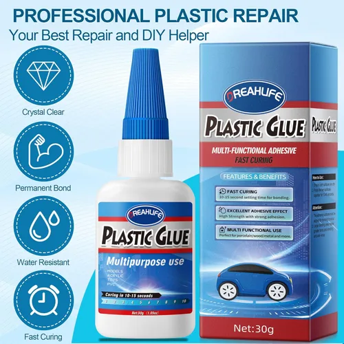 Miniatura 4 de Súper pegamento para reparación de plástico, 30g de pegamento fuerte para plástico, pegamento resistente para acrílico, PLA, juguetes, automóvil