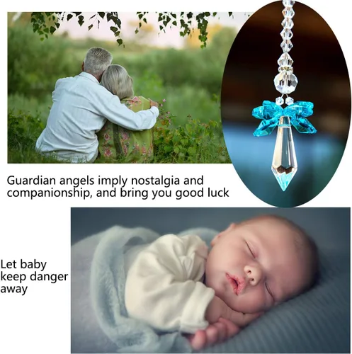 Miniatura 6 de Atrapasoles de cristal de ángel guardián arcoíris para decoración del hogar, auto, porche, decoración de porche, adorno de cristal para mamá y mujer