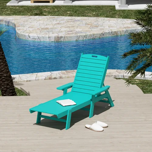 Miniatura 13 de WestinTrends Malibu Poly - Tumbona reclinable azul marino
