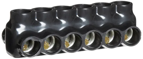 Miniatura 27 de Morris Productos 97643 Conector multi-cable, aislado, entrada dual, negro, 3 puertos, 250 - 6 rango de cables, 5/16" Allen Hex 3 Puertos, 250 - 6