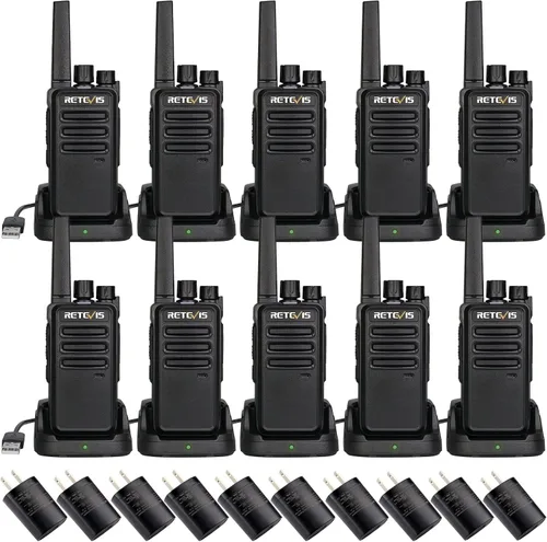 Miniatura 16 de Retevis RT68 Radio de 2 vías, Walkie Talkies de largo alcance para adultos (Paquete de 10) con cargador de 10 vías, carga más fácil y segura