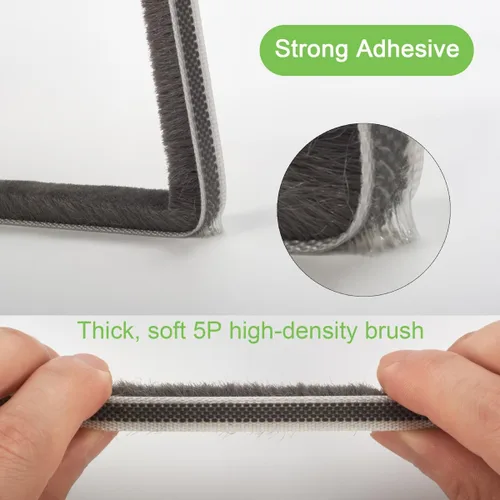 Miniatura 3 de Sello autoadhesivo para puertas y ventanas: relleno aislante insonorizante para marcos correderos, exteriores, frontales y jambas, 0.2 pulgadas x