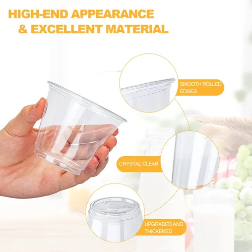 Miniatura 4 de TashiBox Vasos de plástico desechables de 9 onzas, 100 unidades, transparente