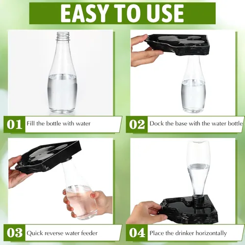 Miniatura 3 de Mumufy Comedero de agua para reptiles, paquete de 2, dispensador automático de agua, 13.5 onzas, para dragón barbudo, terrario, tortuga, geckos, rana