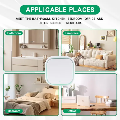 Miniatura 7 de Paquete de 2 purificadores de aire de iones negativos con luz nocturna, ionizadores de aire para el hogar, silencioso y portátil, enchufable