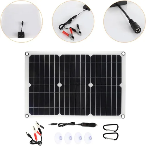 Miniatura 6 de SEWACC Dual USB Port Portable Solar Panel for Outdoor Use Rv Solar Panel Kit for Car Camper Boat Yacht with High Wind Resistance and Flexible Design