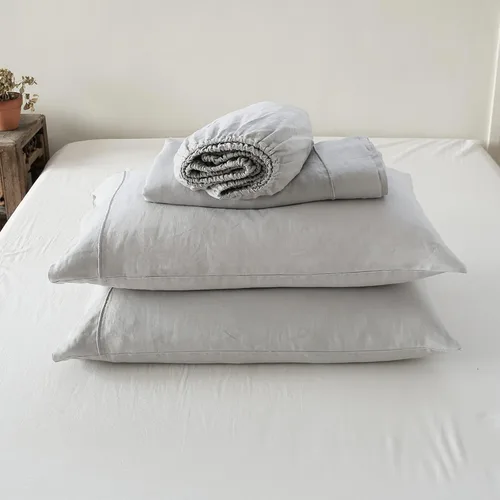 Miniatura 21 de Simple&Opulence Juego de sábanas 100% de lino, 4 piezas de lino francés natural (1 sábana encimera, 1 sábana bajera, 2 fundas de almohada), ropa