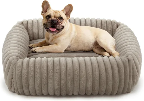 Miniatura 24 de FURTIME Cama para perros de tamaño mediano, cama ortopédica lavable para mascotas con funda extraíble, rectangular, suave, relajante, para Beige