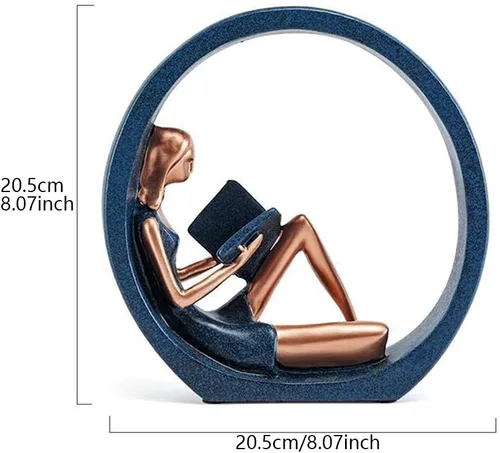 Miniatura 2 de EKDJKK Estatuilla de resina leyendo un libro, estantería de yoga para niña, decoración estética, escultura, pieza de acento, esculturas artísticas
