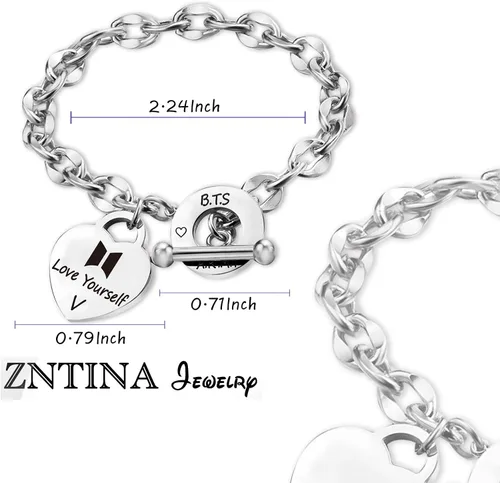 Miniatura 2 de G-Ahora Kpop BT Bangtan Boys Bracelet to Love Yourself Army Never Mind Charm Bracelet Inspirational Gift BT Lover Fans Jewelry Gift for BT Fans Girl
