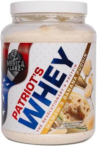 'Merica Labz Patriot's Whey, proteína de The Revolutionary's Protein, 25G Protein, 25 porciones (Mamaw's Banana Puddin')