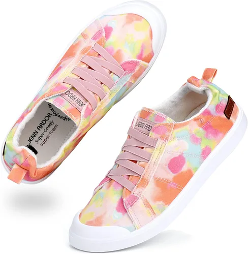 Miniatura 13 de JENN ARDOR - Tenis de lona para mujer, mocasines de meter, moda estilo casual 2022, punta redonda, suaves, cómodos, zapatos planos para caminar