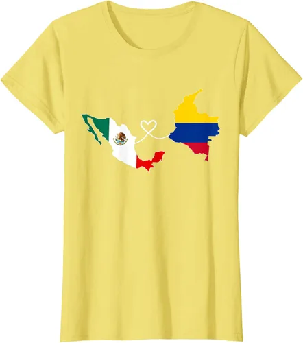 Miniatura 37 de Camiseta Half Colombian Half Mexican Flag Map DNA Mexico Colombia