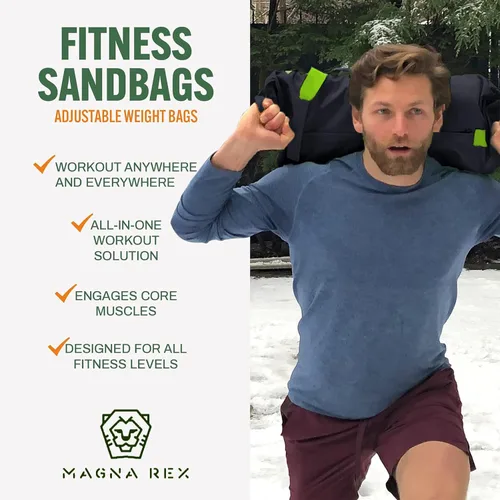 Miniatura 7 de Sandbags for Working Out - 50 to 90 lbs - Adjustable Heavy Duty Equipment for Weight Training - 1 Outer, 3 Inner Sandbags - Portable Tough Workout