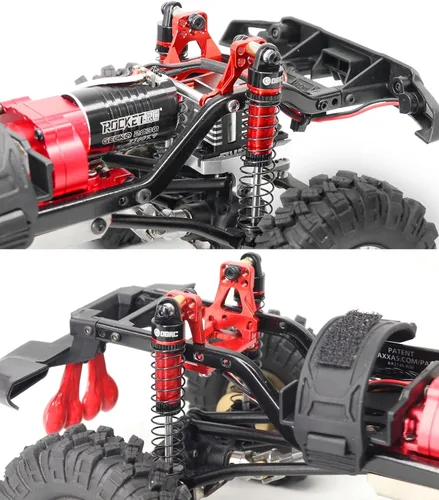 Miniatura 2 de OGRC Amortiguadores Absorbedores de Aceite Roscados de 60mm Amortiguador Roscado para TRX4M 1/18 RC Crawler Piezas de Actualización (Negro Rojo)