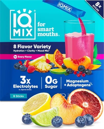 Miniatura 10 de IQMIX - Polvo de electrolito de hidratación – Fórmula 4 en 1 para hidratación, claridad mental, estado de ánimo y recuperación – Mezcla de bebida
