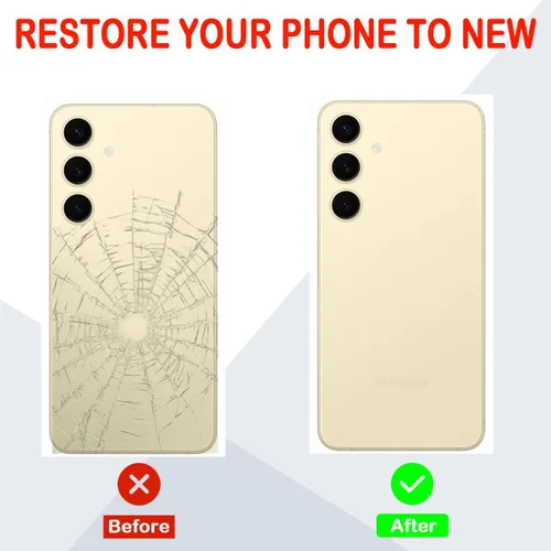 Miniatura 5 de Reemplazo de cristal trasero para Samsung Galaxy S24 con kit de herramientas de reparación profesional (Amber Yellow)
