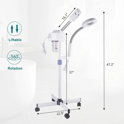Miniatura 2 de Vaporizador facial con pantalla táctil, vaporizador esteticista, humidificador profesional de aromaterapia, vapor de spa facial para el hogar, salón