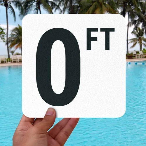 Miniatura 6 de Marcador adhesivo de vinilo de profundidad de piscina, 6 x 6 pulgadas, marcador de piscina antideslizante, fabricado en Estados Unidos