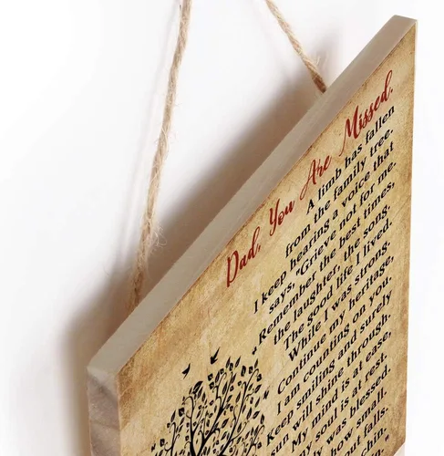 Miniatura 3 de Placa de madera para recuerdo de papá para niños, pérdida de papá, condolencias de papá, regalo conmemorativo para papá para hija hijo, día