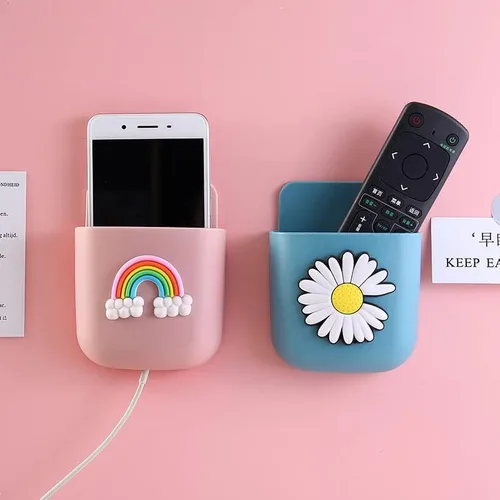 Miniatura 4 de 2 soportes para control remoto, lindo soporte para bolígrafo para pared, soporte para lápices rosa para pared, organizador de bolígrafos para pared