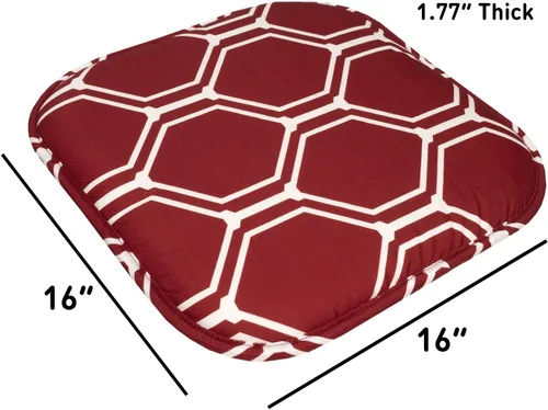 Miniatura 166 de Sweet Home Collection Cojines de espuma viscoelástica para silla, goma antideslizante y diseño de panal de abejas y esquinas redondeadas de 16 x 16