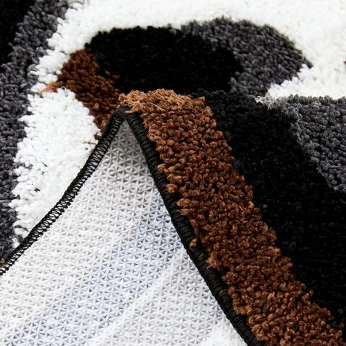 Miniatura 6 de Estmy Happy Face - Alfombra de baño redonda de 2 pies, color blanco/negro, antideslizante, lavable, estética, hippie, bohemio, divertida, de felpa