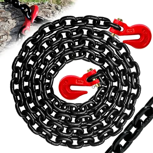 Miniatura 8 de G80 Cadena de Carpeta de Transporte Cadena de 1/4"×20 PIES de Alta Resistencia con 3300 Libras de Fuerza de Rotura para Remolque Cadenas