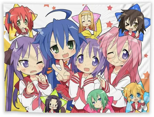 Miniatura 7 de Bonito tapiz colorido de anime, Kawaii japonés divertido diseño de dibujos animados para niñas, tapiz rosa para sala de estar, dormitorio, 11
