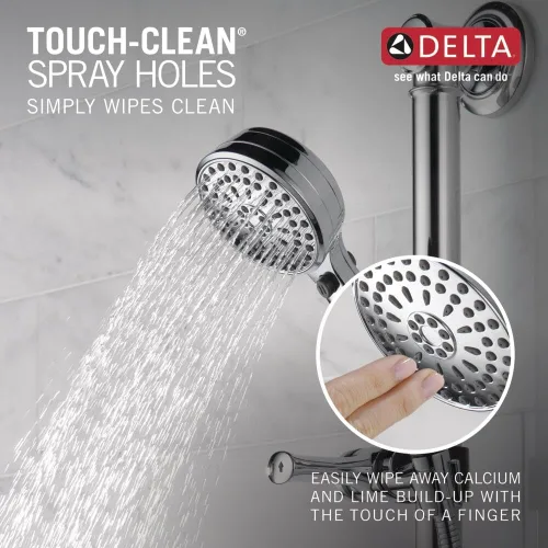 Miniatura 4 de Cabezal de ducha de mano con barra deslizante de 9 aspersores de Delta Faucet con manguera, cabezal de ducha de mano cromado, ducha de mano con Cromo