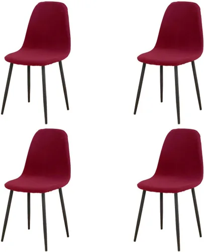 Miniatura 24 de Paquete de 4 fundas de elastano modernas de mediados de siglo, reutilizables, sin brazos, para sillas de comedor, para cocina, hogar, bar, hotel