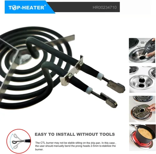 Miniatura 7 de Quemador de estufa eléctrica de 6 pulgadas para estufa GE Hotpoint RCA de 6 pulgadas, quemador eléctrico Match WB30M2, elemento de quemador