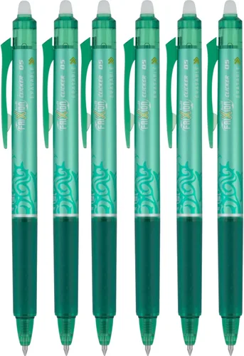 Miniatura 5 de PILOT FriXion Ball Clicker - Bolígrafo retráctil de tinta de gel borrable, punta extrafina, 0.020 in, tinta turquesa, 6