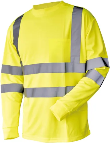 L&M® playera de alta visibilidad ANSI clase 3, seguridad reflectante, color lima, naranja, manga corta/larga, alta visibilidad lima (Lime_l)