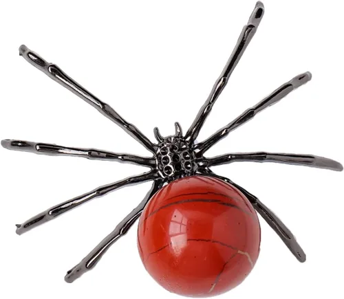 Miniatura 12 de Runyangshi 1 bola de amatista de cristal natural de 2 pulgadas, hecha a mano, estatua de araña animal, adorno de cristal curativo para decoración