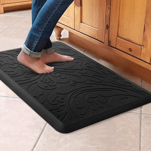 KMAT Tapete de cocina acolchado antifatiga, impermeable, antideslizante, tapete ergonómico cómodo para el hogar, oficina, fregadero, lavandería,