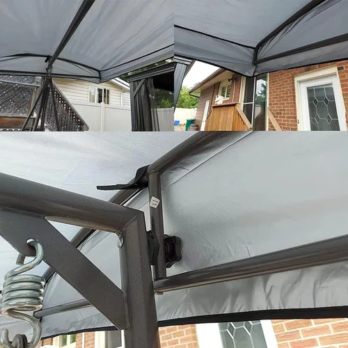 Miniatura 6 de Toldo de repuesto para asiento de columpio de jardín, cubierta de toldo de columpio de 3 plazas, cubierta superior impermeable para silla columpio