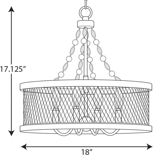 Miniatura 7 de Progress Lighting Austelle Collection - Lámpara de araña de 4 luces galvanizada