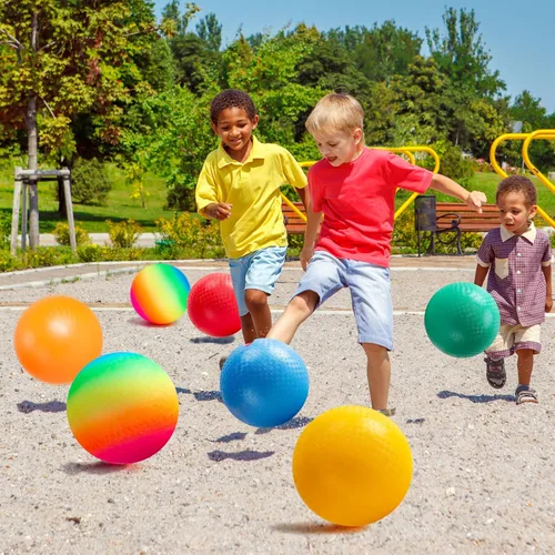 Miniatura 5 de EVERICH - Pelotas de kickball, 6 o 12 unidades de bolas de dodgeballs de 8.5 pulgadas para niños y adultos al aire libre en interiores, 4 bolas