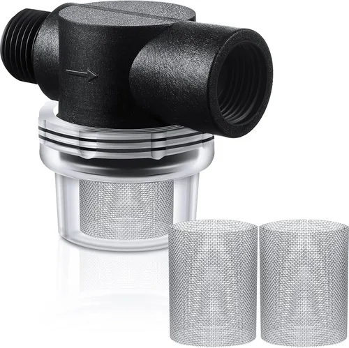 Miniatura 8 de 2 piezas de juego de filtro colador de bomba de agua Incluye filtro de tubería giratorio y pantalla de acero inoxidable extra de 50 mallas