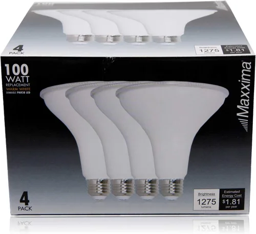 Miniatura 6 de Maxxima PAR38 Bombillas LED para interiores y exteriores, luz blanca cálida de 3000 K, 1275 lúmenes, 15 vatios, luz de inundación regulable