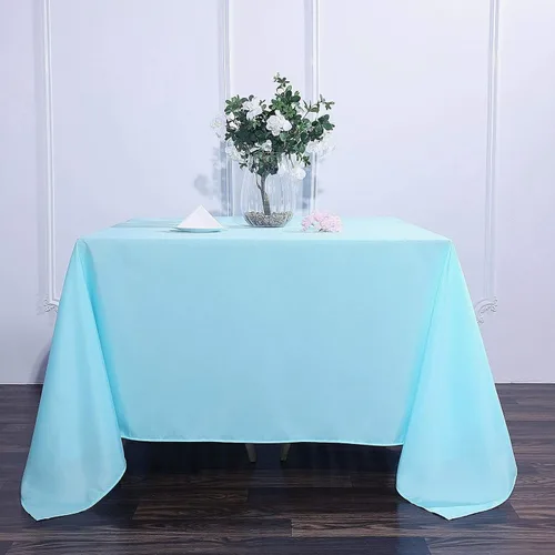 Miniatura 3 de Mantel cuadrado de poliéster verde manzana de 90 x 90 pulgadas