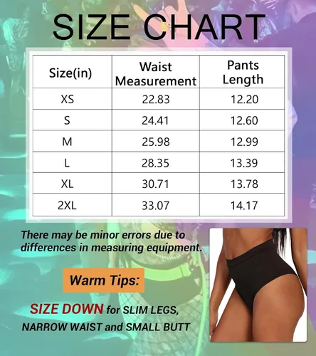 Miniatura 7 de EVELUST Pantalones cortos para mujer - EDC Edm Festival Outfit Accesorios Pole Dance Butt Lifting Legging Cintura Alta