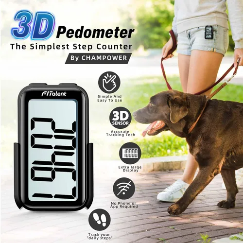 Miniatura 2 de Podómetro para caminar, podómetro súper portátil con precisión para niños, mujeres y personas mayores, contador de pasos 3D para caminar, rastreador